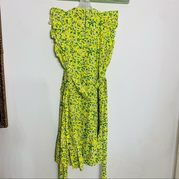 BANJANAN Audrey Mini Dress Yellow green Audrey Aurora Print dress small new - Picture 4 of 10